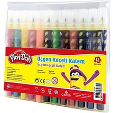Renas Store Mey Ithalat®  Play-Doh 12 Renk Üçgen Fırça Uçlu Kalem Pp Kutu