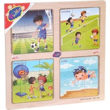 Renas Store Mey Ithalat® ONY-343/344/345/346 Ahşap Eğitici 4'lü Puzzle -Onyıl