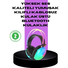 Renas Store Mey Ithalat® Rgb Aydınlatmalı Kablosuz Bluetooth  Kulaklığı