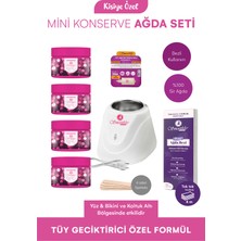 Smoothly Sir Ağda Makinası 4 Tıtanıum Mini Konserve x 4 mt Ağda Bezi 1 Tüy Geciktrici Losyon