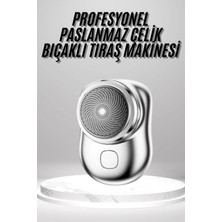 Renas Store Mey Ithalat® Mini Sıfır Sakal Yanak Tıraş Makinesi USB Şarjlı Sıfır Sakal Taşınabilir Korumalı