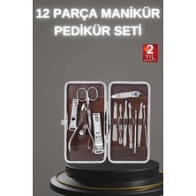Renas Store Mey Ithalat® 12 Parça Paslanmaz Çelik Kompakt ve Taşınabilir Manikür Makası Tırnak Makası