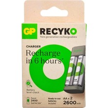 Gp E221 2X2600 Mah Aa Pil + USB Şarj Cihazı 2li Slot