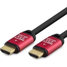 Renas Store HDMI 2.0 Kablo 4K UHD Od 8.0 mm 10 M - Siyah Kırmızı HDX2035