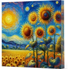Renas Store Van Gogh 4 Ayçiçekleri - Çizgisiz Yan Boyamalı Defter
