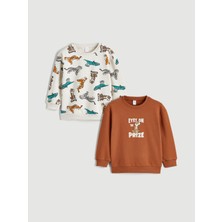 Lc Waikiki Yeni Sezon Kaplan Baskılı Erkek Çocuk Kalın Sweatshirt 2'li