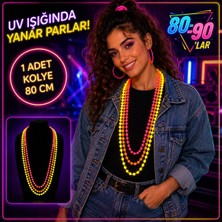 Shoppingfestr 80'ler 90'lar Uv Glow Parti Kolyesi 3'lü Set