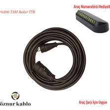 Öznur 3x2.5 mm Araç Şarj Uzatma Kablosu - Tüm Araçlar Için Uyumlu -Ttr Tambakır -Numaratör Hediyeli