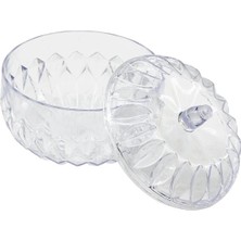 Renas Store Şeffaf Yuvarlak Kapaklı Mika - Plastik Şekerlik (5047)