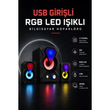 Renas Store Rgb LED Aydınlatmalı USB Bilgisayar Oyun Hoparlörü