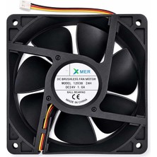 120X120X38MM Rulmanlı 12CM 24V 1.0A 3p Xmer 3 Uçlu Fan