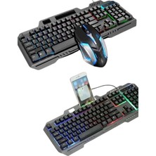 Renas Store Rgb Işıklı  Oyuncu Klavye Q Klavye Mouse Hediyeli