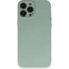 Renas Store Newface Apple iPhone 13 Pro Max Kılıf Nano Içi Kadife Silikon - Su Yeşili