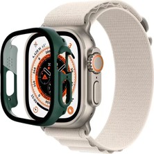 Renas Store Newface Apple Watch Ultra 49MM Desert Camlı Kasa Ekran Koruyucu - Koyu Yeşil