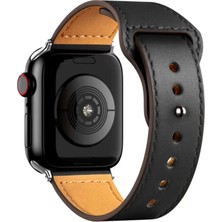 Renas Store Newface Apple Watch 38MM KR415 Luaz Deri Kordon - Siyah