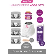 Smoothly Sir Ağda Seti Sir Ağda Makinası 4 Mini Konserve x 4 mt Ağda Bezi 1 Tüy Geciktrici Losyon