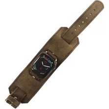 Renas Store Newface Apple Watch 42MM NL17 Deri Kordon - Kahverengi
