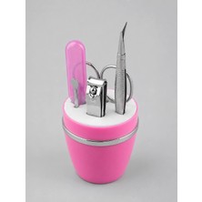 Renas Store Pembe Tırnak Bakım Seti Cımbız Makas Tırnak Makası ve Törpü Içeren Kit