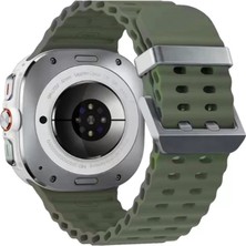 Renas Store Newface Watch 7 Ultra KR417 Rug Silikon Kordon - Koyu Yeşil