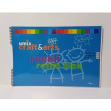 Umix Craft & Arts Spiralli Renkli Resim Defteri 35X50 cm 30 Yaprak 12 Renk