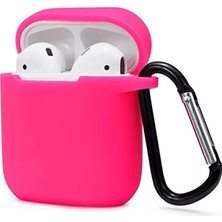 Renas Store Newface Apple Airpods 2 (2.nesil) Sert Silikon Kılıf - Pembe