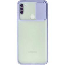 Renas Store Newface Samsung Galaxy A11 Kılıf Palm Buzlu Kamera Sürgülü Silikon - Lila