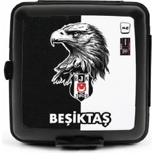 Beşiktaş Lisanslı Beslenme Kutusu - Kartal Baskılı Çatal Kaşıklı Bpa Free Saklama Kabı