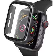 Renas Store Newface Apple Watch 38MM Camlı Kasa Ekran Koruyucu - Siyah