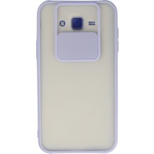 Kap Kaç Galaxy J7 Kılıf Palm Buzlu Kamera Sürgülü Silikon - Lila