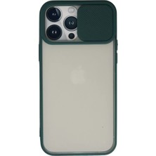 Renas Store Apple iPhone 13 Pro Max Kılıf Palm Buzlu Kamera Sürgülü Silikon - Yeşil
