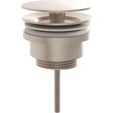 Vitra Origin A4514934 Yuvarlak Lavabo Süzgeci, Universal, Basmalı, Fırçalı Nikel