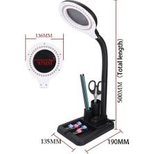 Renas Store Esnek 5x /10X,40 LED Işıklı Büyüteç ,lamba  Büyüteç Okuma, Çalışma Lehim Masa Lambası A808