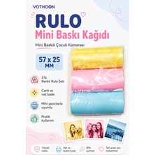 Belirtilmemiş Çocuk Fotoğraf Makinesi Yedek Termal Baskı Kağıdı Renkli (3 Lü Rulo) – 57X25MM