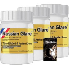 Kap Kaç Rusian Glare Tüy KREMI22-2:0344 Nano 3 Adet x 50 ml Rus Merhemi  + Yanında Jel