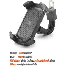 Exenar Motosiklet Aynaya Takılan Telefon Tutucusu Bisiklet Scooter Ayna Bağlantılı Telefon Tutucu