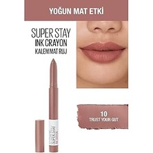 Renas Store Maybelline New York Super Stay Ink Crayon Kalem Mat Ruj - 10 Trust Your Gut