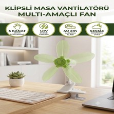Enkado Kv-05 Masaüstü Vantilatör Klipsli Fan 12W Taşınabilir Sessiz Masa Tipi Fan Soğutucu 40CM