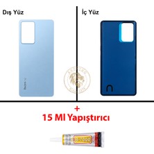 Arsking Xiaomi Redmi Note 12 Pro 5g Mavi Arka Pil Kapağı Batarya Kapağı Lazer Kesim + B-7000 Yapıştırıcı