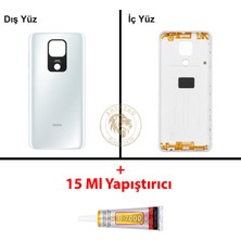 Arsking Xiaomi Redmi Note 9 Kutup Beyazı Arka Pil Kapağı Batarya Kapağı Lazer Kesim + B-7000 Yapıştırıcı