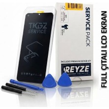 Tkgz - Infinix Hot 60 Uyumlu LCD Ekran Dokunmatik Reyze Servis LCD Full Çıtalı + Tamir Kiti
