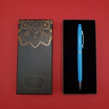 Renas Store Mandala Desenli Kutulu Turkuaz Tükenmez Kalem