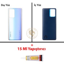Arsking Xiaomi Mi 11-T Gök Mavisi Arka Pil Kapağı Batarya Kapağı Lazer Kesim + B-7000 Yapıştırıcı