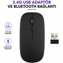 Blue İnter LE101 Bluetooth & Wireless Şarj Edilebilir Kablosuz Mouse - Siyah