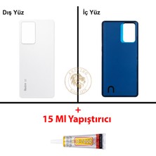 Arsking Xiaomi Redmi Note 12 Pro 5g Beyaz Arka Pil Kapağı Batarya Kapağı Lazer Kesim + B-7000 Yapıştırıcı