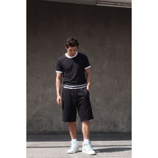 Gothamvibes Erkek Ringer Siyah T-Shirt