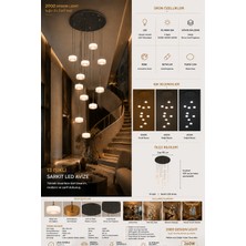 13 Işıklı LED Sarkıt Avize | 80 cm | 260W | 3 Renk Aydınlatma