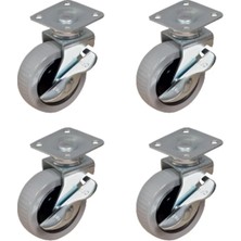 Renas Store Furç Tablalı Bilyalı Teker (Frenli) - 20X50 - Gri HKS177 - 4 Adet