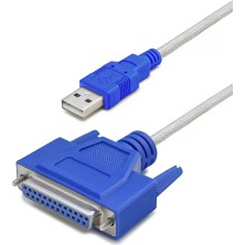 Renas Store USB To Paralel (Lpt) Yazıcı Dönüştürücü Kablosu 1.3 M - Silver Mavi HDX7531
