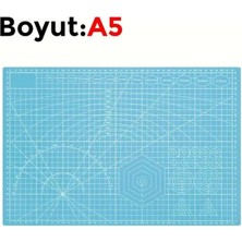Renas Store Çift Taraflı Yanmaz Kendini Onaran Kesim Matı - Boyut:-A5 (148X210) Ren Mavi