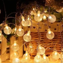 Renas Store 5m 28 LED Kristal Top Gün Işığı Şeffaf Kablo Fişli Eklemeli Mz-18-14